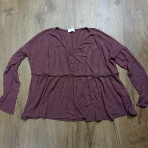 Long sleeve waffle too